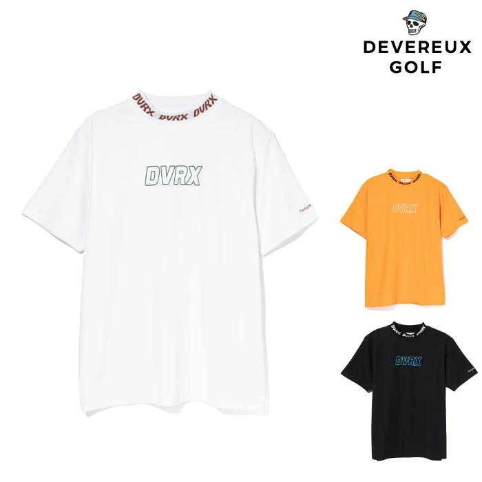 【10%OFF SALE】DEVEREUX GOLF デヴァローゴルフ ゴルフウェア メンズ 半袖シャツ Classic Logo Rib モックネッククロコTシャツ 763572025 CACF_01