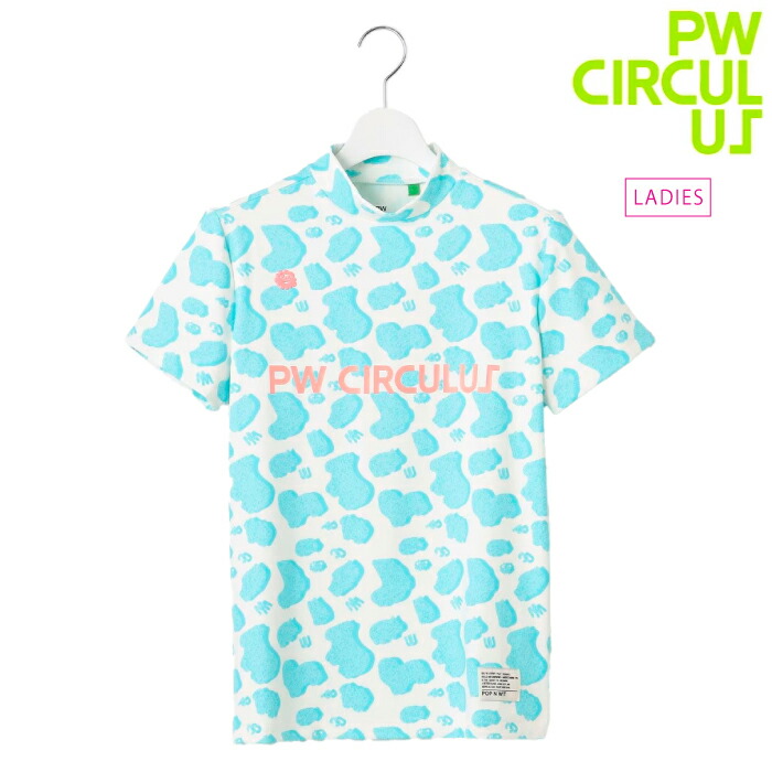PW CIRCULUS ピーダブリュサーキュラス ゴルフウェア レディース 半袖シャツ アニマルドットモックT UV遮蔽率99.5% UVカット 速乾 ストレッチ KHPQGM0318 CACF_01