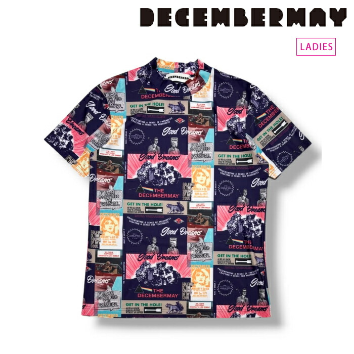 DECEMBERMAY ディセンバーメイ ゴルフお召しもの レディース Good Dreams mockneck shirt WOMEN 半袖モックネックシャツ 軽さ 当たること冷感 ロックテイスト 2-605-0163 春夏 2026