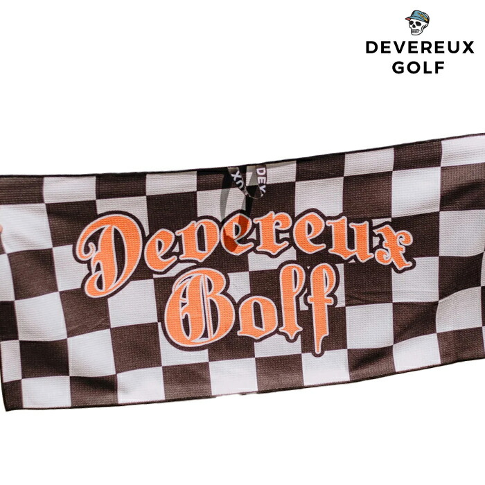 DEVEREUX GOLF デヴァローゴルフ メンズ レディース Caf・・ Racer Skull Towel ゴルフタオル リバーシブル仕様 吸水性 速乾性 ハンギング用ループ配置 075362807 春夏 2026