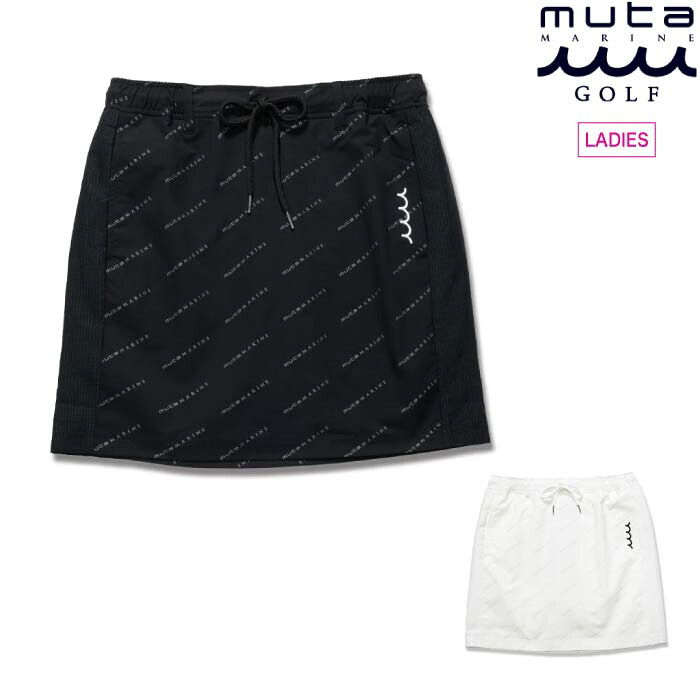 muta MARINE GOLF ムータマリンゴルフ ゴルフお召しもの レディース スラントロゴ スコート 伸ばすこと 酉の方角天然ゴム Dカン取り並べる 肌付きズボン下あり mgjc-445063 春夏 2026