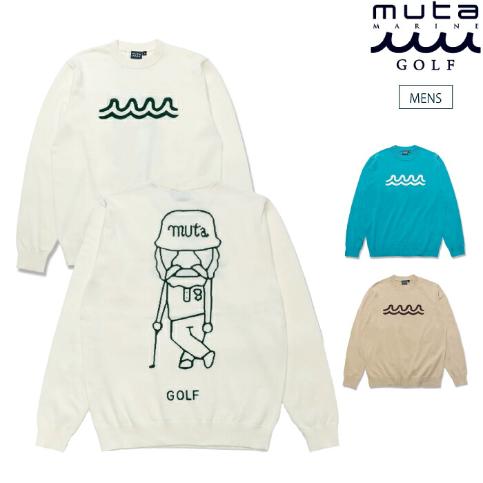 muta MARINE GOLF ムータマリンゴルフ ゴルフ御召しもの メンズ 綿織物 クルーネックセーター ジェントル mgsk-446796 春夏 2026
