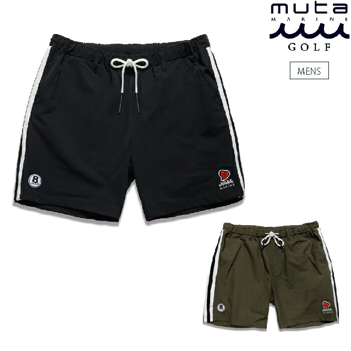 muta MARINE GOLF ムータマリンゴルフ ゴルフウェア メンズ ACANTHUS &times; muta MARINE Sweet Logo Shorts ショートパンツ ストレッチ シンプルデザイン セットアップ対応 mmac-ma2627 春夏 2026｜ゴルフシティアルド