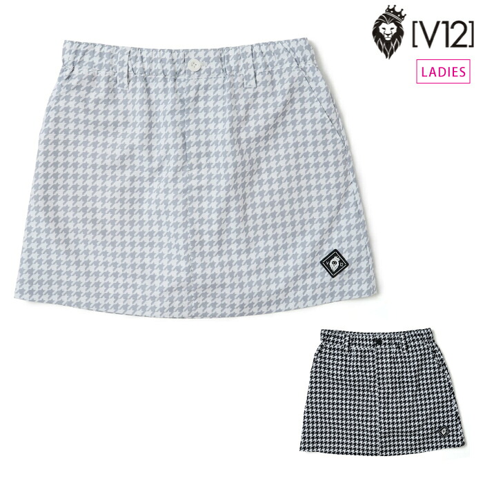 V12 ヴィトゥエルブ ゴルフお召しもの レディース HOUNDS SKIRT スコート 伸ばすこと セットアップ相応う v122610-sk01 春夏 2026