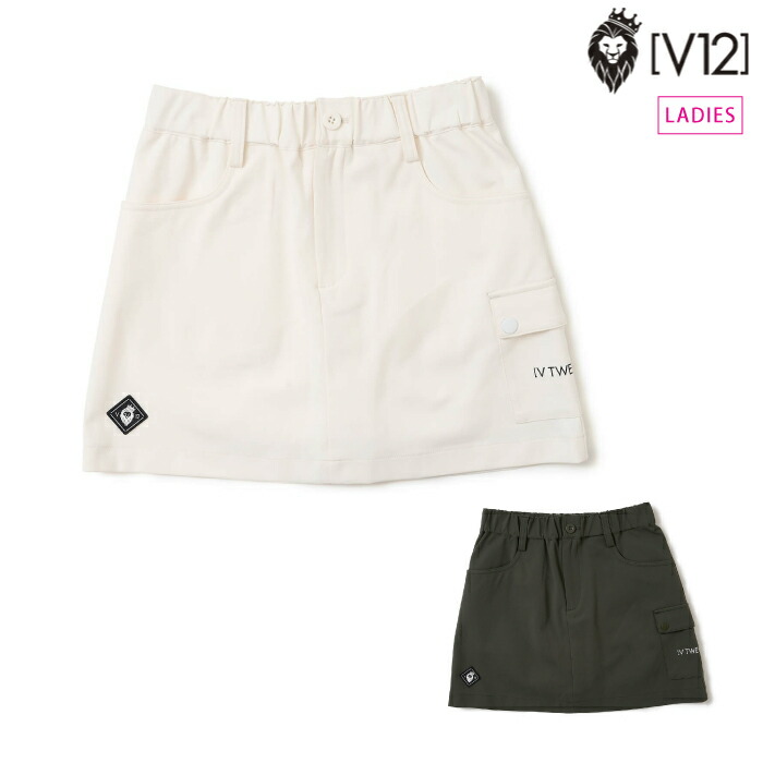 V12 ヴィトゥエルブ ゴルフお召しもの レディース SNAP SKIRT 伸ばすこと 第一義的青写真 v122610-sk05 春夏 2026