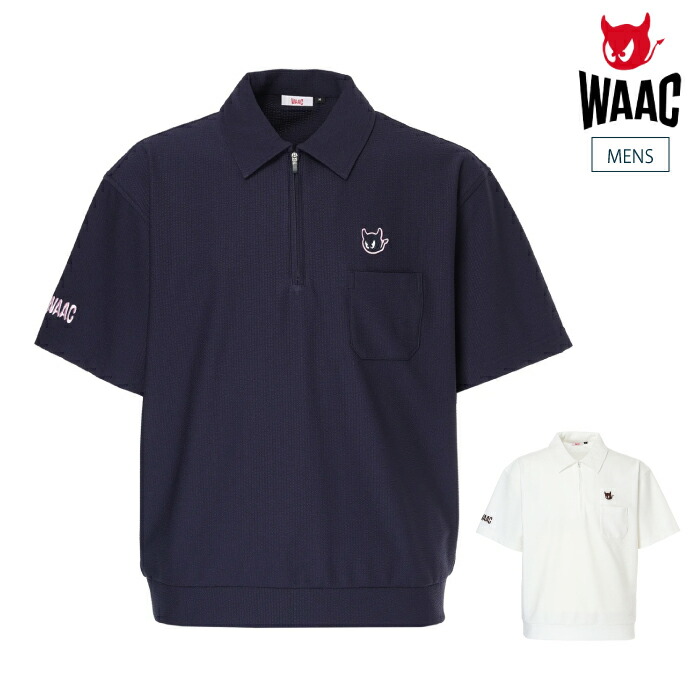 【10%OFF SALE】WAAC ワック ゴルフウェア メンズ MEN ストレッチサッカー ICE CREAM WAACKYポロ 半袖ポロシャツ ドライな着心地 爽やかな着用感 072262046 春夏 2026｜ゴルフシティアルド
