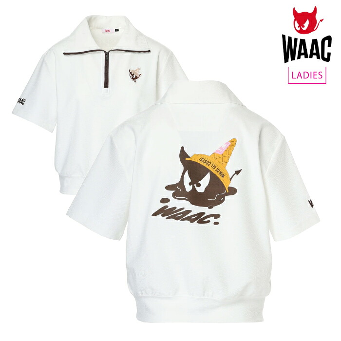 WAAC ワック ゴルフお召しもの レディース WOMEN 伸ばすこと蹴球 ICE CREAM WAACKYポロ 半袖 素っ気ないな着心地 口さかしいな着付ける感 072262095 春夏 2026