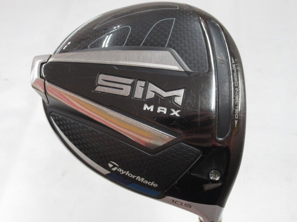 【中古】テーラーメイド SIM MAX ドライバー 10.5&deg; Rフレックス 45.75インチ ヘッドカバーあり Speeder 569 EVOLUTION 7 リシャフト品 Dランク 右利き用 Taylormade ゴルフクラブ シムマックス ゴルフドゥ｜ゴルフ ドゥ 中古クラブ店