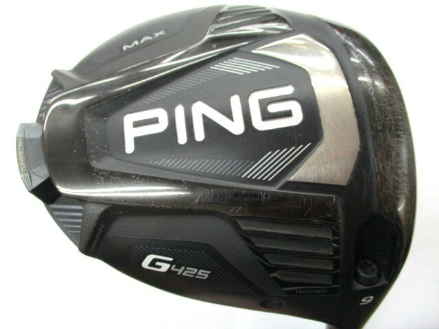 【中古】ピン G425 MAX ドライバー 9° Sフレックス 45.25インチ ヘッドカバーあり ＡＴＴＡＳ ６ ☆ ７ リシャフト品 Cランク 右利き用 PING ゴルフクラブ G425マックス ゴルフドゥ ゴルフ用品 GOLF D