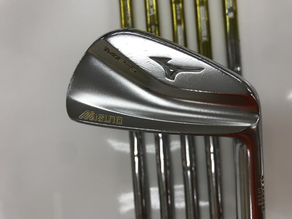【中古】ミズノ MP-5 ホワイトサテン 限定 アイアンセット 27° X100フレックス 38.0インチ ﾀﾞｲﾅﾐｯｸｺﾞｰﾙﾄﾞ　ﾂｱｰｲｼｭｰ リシャフト品 Dランク 右利き用 MIZUNO ゴルフクラブ ゴ