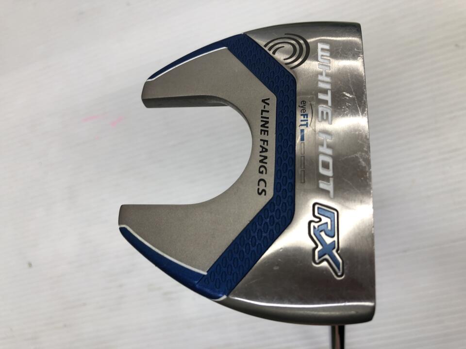 【中古】オデッセイ ホワイト ホット RX V-LINE FANG CS パター 34.0インチ ヘッドカバーあり オリジナルスチール(SS2.0ｸﾞﾘｯﾌﾟ) Cランク 右利き用 ODYSSEY ゴルフクラブ ゴルフドゥ ゴルフ用品 G