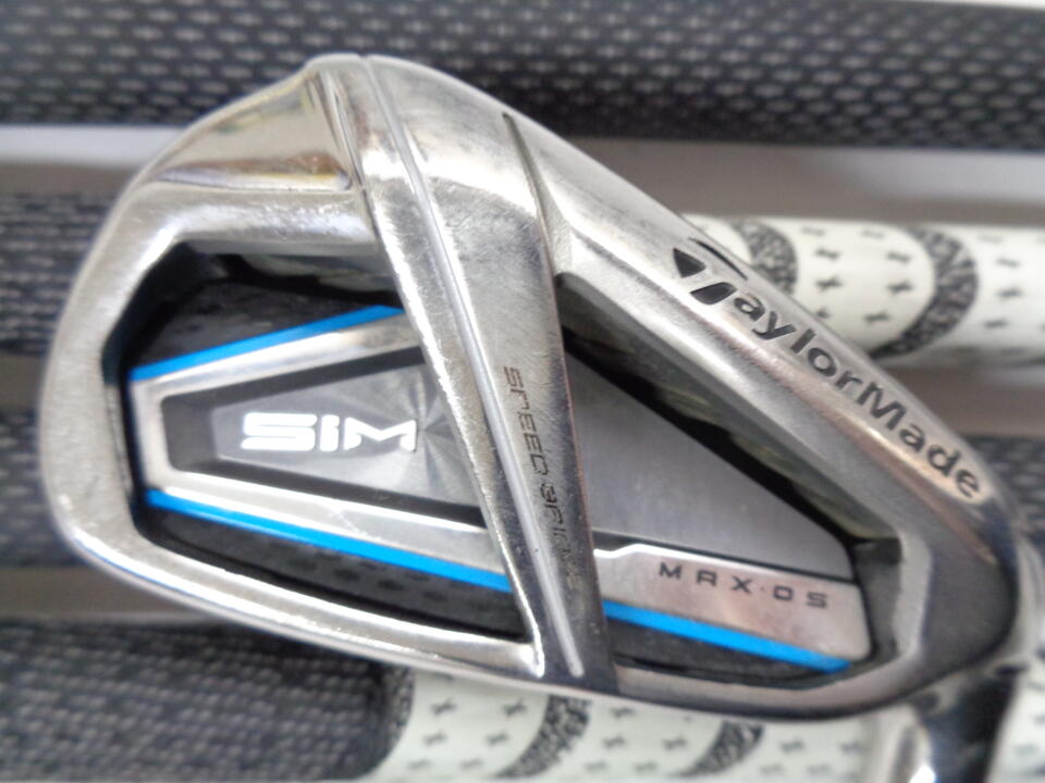【中古】テーラーメイド SIM MAX・OS アイアンセット Sフレックス 37.75インチ TENSEI BLUE TM60 Cランク 右利き用 Taylormade ゴルフクラブ シムマックスOS ゴルフドゥ ゴルフ用品 GOLF DO 中古ゴルフクラ
