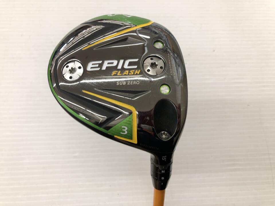 【中古】キャロウェイ EPIC FLASH SUB ZERO フェアウェイウッド 3W 15° Xフレックス 42.0インチ ヘッドカバーあり プロフォ?スＶ２　７ リシャフト品 Dランク 右利き用 Callaway ゴルフクラブ エピッ