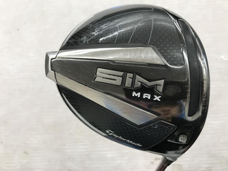 【中古】テーラーメイド SIM MAX ドライバー 10.5° Sフレックス 46.0インチ ヘッドカバーあり Speeder 569 EVOLUTION 3 リシャフト品 Dランク 右利き用 Taylormade ゴルフクラブ シムマックス ゴルフドゥ