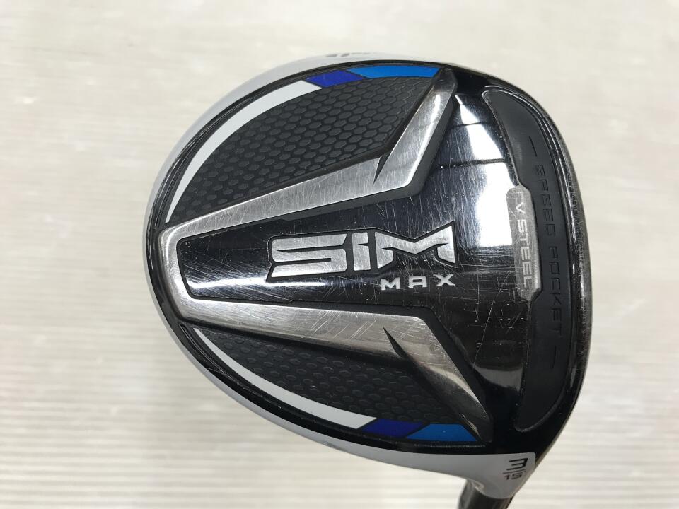 【中古】テーラーメイド SIM MAX フェアウェイウッド 3W 15° Rフレックス 43.0インチ ROMBAX　FW 　55 リシャフト品 Cランク 右利き用 Taylormade ゴルフクラブ シムマックス ゴルフドゥ ゴルフ用品 GOLF