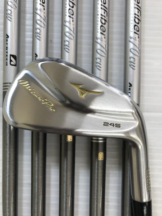 【中古】ミズノ Mizuno Pro 245 アイアンセット Sフレックス 37.75インチ ｽﾁｰﾙﾌｧｲﾊﾞｰ i70cw リシャフト品 Cランク 右利き用 MIZUNO ゴルフクラブ ミズノプロ ゴルフドゥ ゴルフ用品 GOLF DO