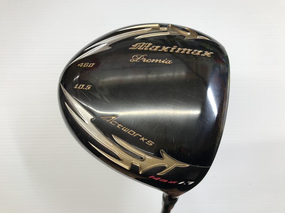 【中古】【訳あり】ワークス MAXIMAX Black Premia MAX1.7 ドライバー 10.5° Rフレックス 44.0インチ ヘッドカバーあり ワークテック　α-? リシャフト品 Dランク 右利き用 WORKS ゴルフクラブ ゴルフド