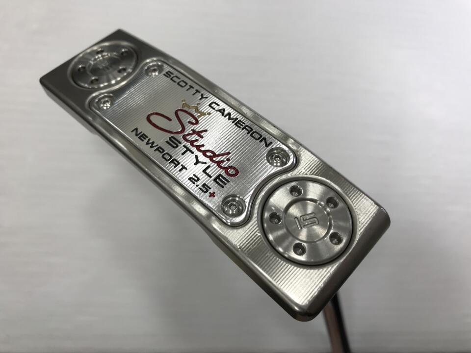 【中古】タイトリスト SC STUDIO STYLE NEWPORT 2.5+ パター 34.0インチ ヘッドカバーあり オリジナルスチール Cランク 右利き用 Titleist ゴルフクラブ スコッティキャメロン スタジオスタイル ゴルフ