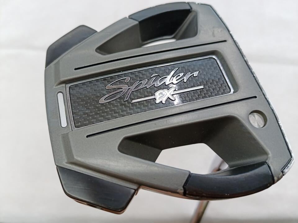 【中古】【訳あり】テーラーメイド Spider EX PLATINUM/WHITE SINGLE BEND パター 34.0インチ ヘッドカバーあり オリジナルスチール Dランク 右利き用 Taylormade ゴルフクラブ ゴルフドゥ ゴルフ用品 GOLF D