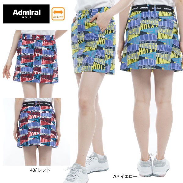 大売り出し 30%OFF アドミラルゴルフ 羅針盤画題 伸ばすこと スコート レディース ADLA311 総柄 ゴルフ御召しもの 大層らしい大きさ有 伸ばすこと Admiral