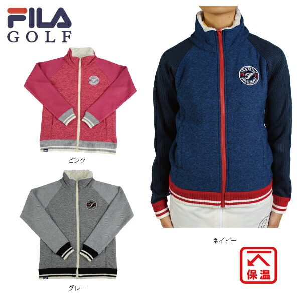 新作 19秋冬 ニットブルゾン Fila Golf フィラゴルフ Golf ニットブルゾン 保温 レディース ブルゾン アウター 保温 ラッキーシール Corsia Golf 16 500円以上で送料無料 平日最短２日で発送 16 500円以上で靴下プレゼント