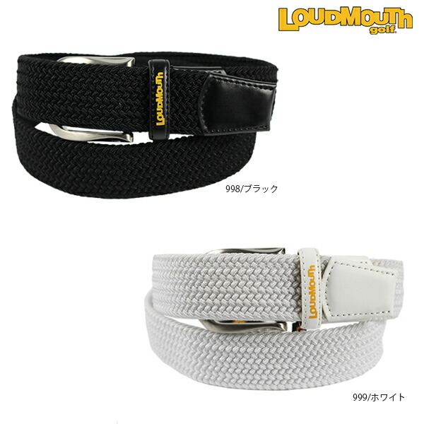 【ネコポス】ラウドマウス ベルト レディース 761958 ゴムベルト 全2色 ホワイト ブラック LOUDMOUTH loudmouth ストレッチベルト フリーサイズ サイズ調整可能 ゴルフ用品 無地 muji