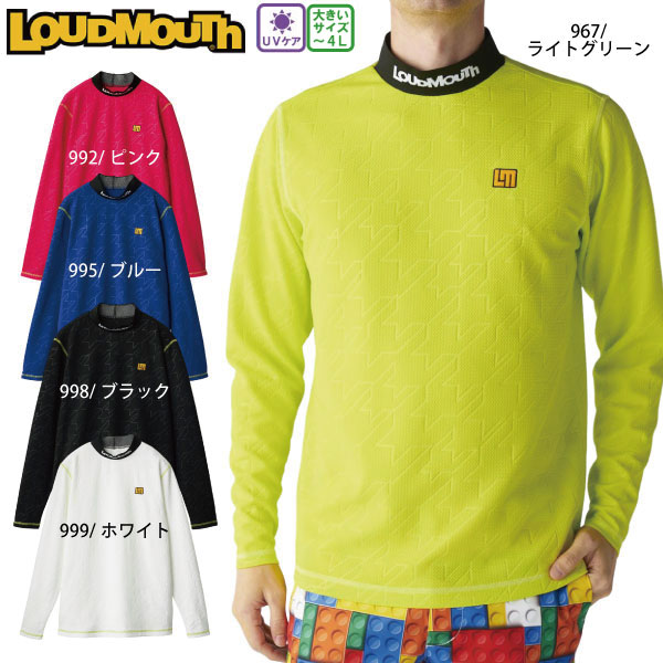 【25秋冬 ラウドマウス 大売り出し】【ネコポス客体】ゴルフ御召しもの ゴルフプルオーバー エンボスジャージ長袖 モックネック ラウドマウス 775500 25秋冬 メンズ UV 無地 LOUDMOUTH 2025秋冬 無地 muji