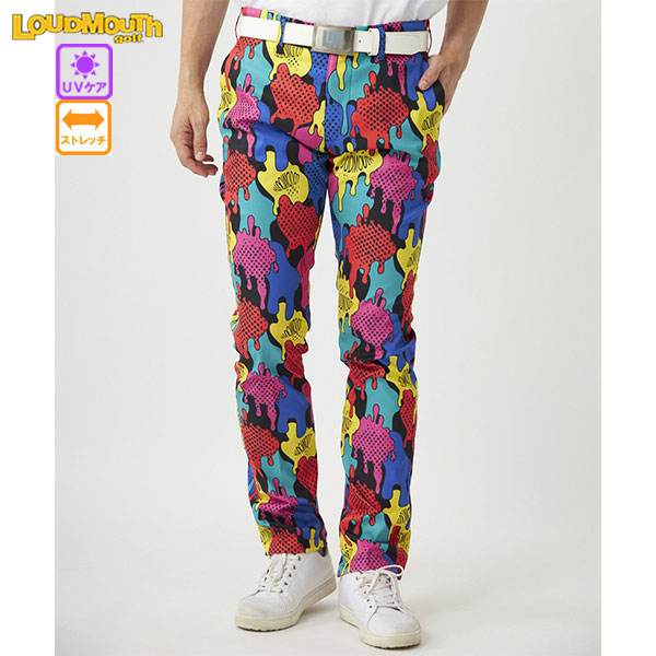 セール 裾上げ対象商品 ゴルフウェア ゴルフパンツ ロングパンツ ラウドマウス 773300-375 コミカルブロッド メンズ UVカット ストレッチ 大きいサイズ有 LOUDMOUTH
