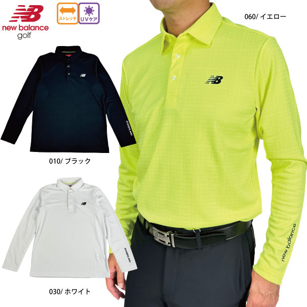 大売り出し ゴルフお召しもの ゴルフプルオーバー 長袖スポーツシャツ ニュー平衡にする 012-4269001 メンズ  ジャガード柄 分かりやすい 気が大きい大きさ有 newbalance golf