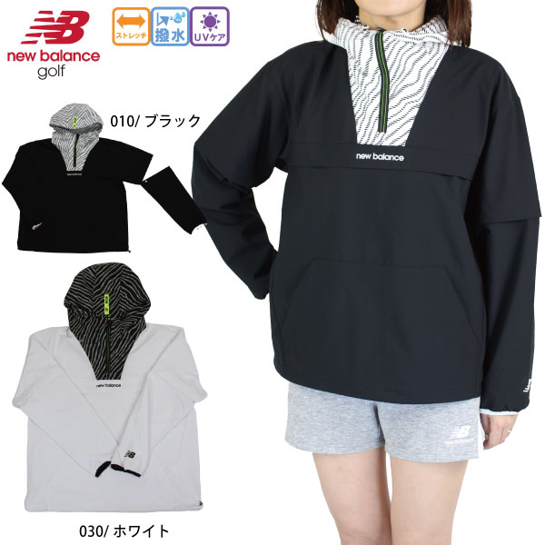 ゴルフウェア ゴルフアウター 袖脱着 2WAY ハーフジップ プルオーバー フーディー ニューバランス 012-6121501 レディース 26春夏 ストレッチ 撥水 UV newbalance GOLF