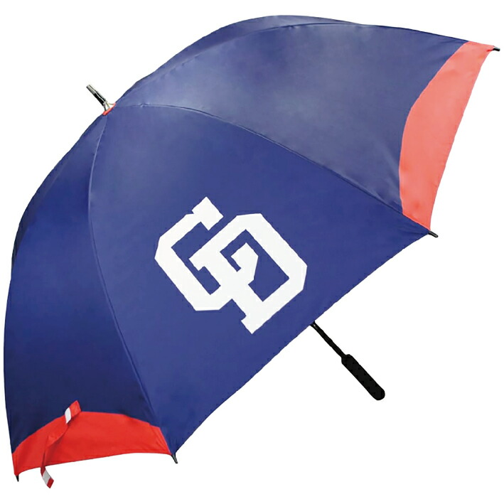 【お買い物マラソン ポイント5倍】中日ドラゴンズ ゴルフ傘 パラソル 晴雨兼用 UVカット シルバーコーティング 大判 直径132cm グラスファイバー骨 合成繊維製 ブルー×レッド 2025年モデル
