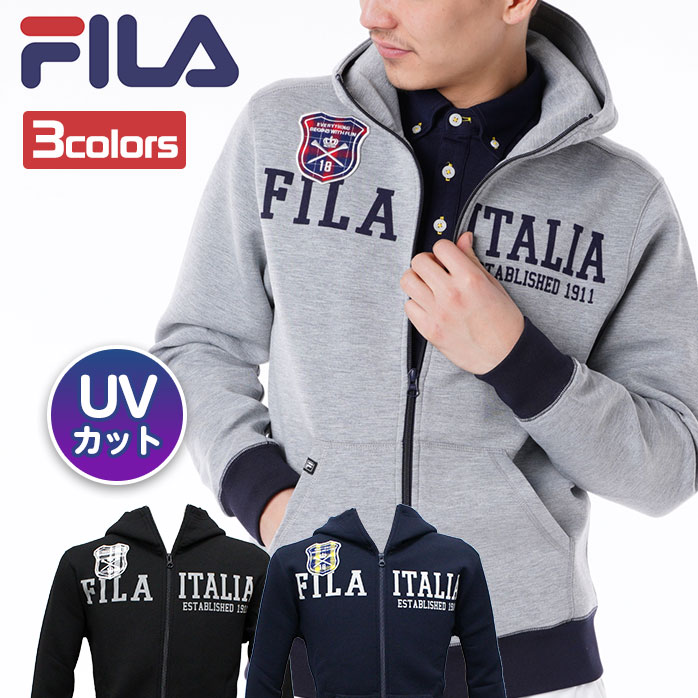 楽天市場 フィラ ゴルフ メンズ 長袖 フード付き フルジップ パーカー Uvカット 全3色 Fila 7 401g ゴルフパートナー 別館 楽天市場店