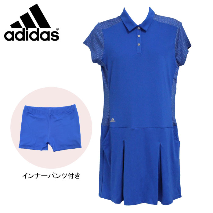 アディダス ゴルフ ウエア ガールズ レディース 半袖 ワンピース ドレス Boys Girls ジュニア 1927 ブルー ss Lci91 Adidas Factor100 Co Il