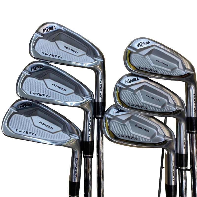 【中古】 本間ゴルフ TOUR WORLD TW757Vx 6S アイアンセット IR 純正特注シャフト (フレックスS) メンズ 男性用 右利き 右用 Cランク ゴルフクラブ