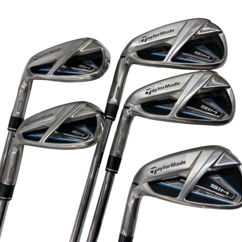 【中古】 テーラーメイド SIM MAX 5S レフティ アイアンセット IR KBS MAX85 JP (フレックスS) メンズ 男性用 左利き レフティ 左用 Dランク ゴルフクラブ