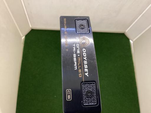 【中古】 オデッセイ Ai-ONE・MILLED TRI-BEAM DOUBLE WIDE T CS 34in パター PT STROKE LAB 90 スチール写真 (フレックス余分の物) メンズ 成人男性用 右利き 右用 C序列付ける ゴルフ野球クラブ