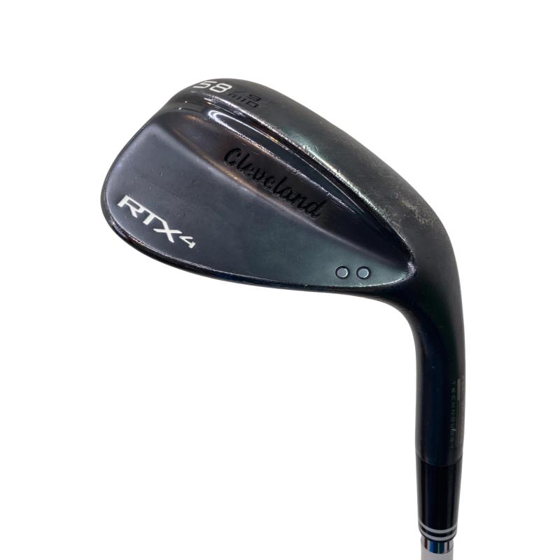 【中古】 クリーブランド Cleveland RTX-4 ブラックサテン 58°/09° MID ウェッジ WG Dynamic Gold (フレックスX) メンズ 男性用 右利き 右用 Cランク ゴルフクラブ