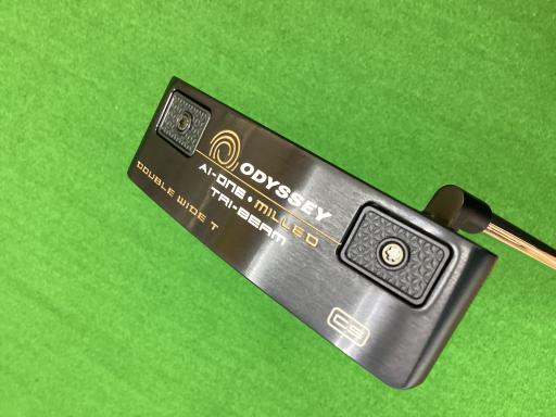 【中古】 オデッセイ Ai-ONE・MILLED TRI-BEAM DOUBLE WIDE T CS 34in パター PT STROKE LAB 90 スチール写真 (フレックス余分の物) メンズ 成人男性用 右利き 右用 B序列付ける ゴルフ野球クラブ ゴルフ-クラブ-メンズクラブ