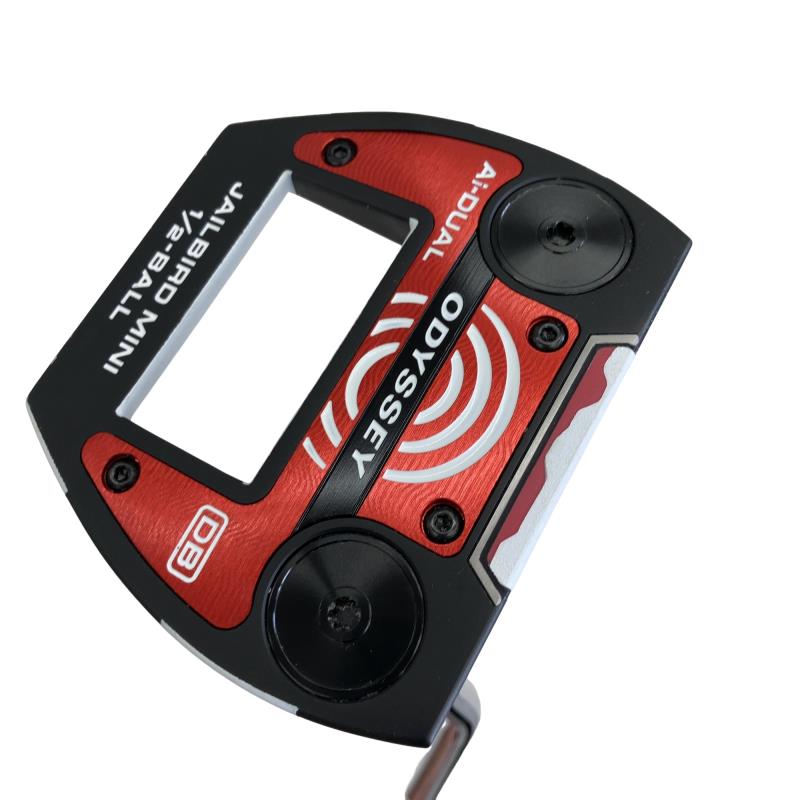 【中古】 オデッセイ Ai-DUAL JAILBIRD MINI 1/2-BALL DB 34in パター PT STROKE LAB 90 スチール写真 (フレックス余分の物) メンズ 成人男性用 右利き 右用 B価値づける ゴルフ野球クラブ