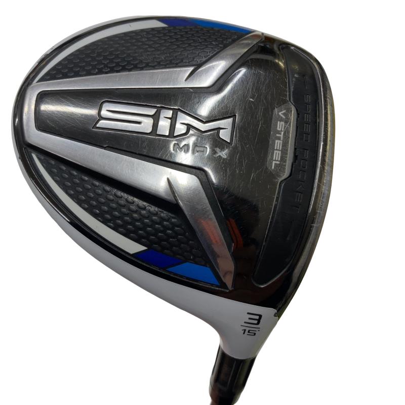【中古】 テーラーメイド SIM MAX 3W フェアウェイウッド FW TENSEI BLUE TM50(FW) (フレックスS) メンズ 男性用 右利き 右用 Cランク ゴルフクラブ