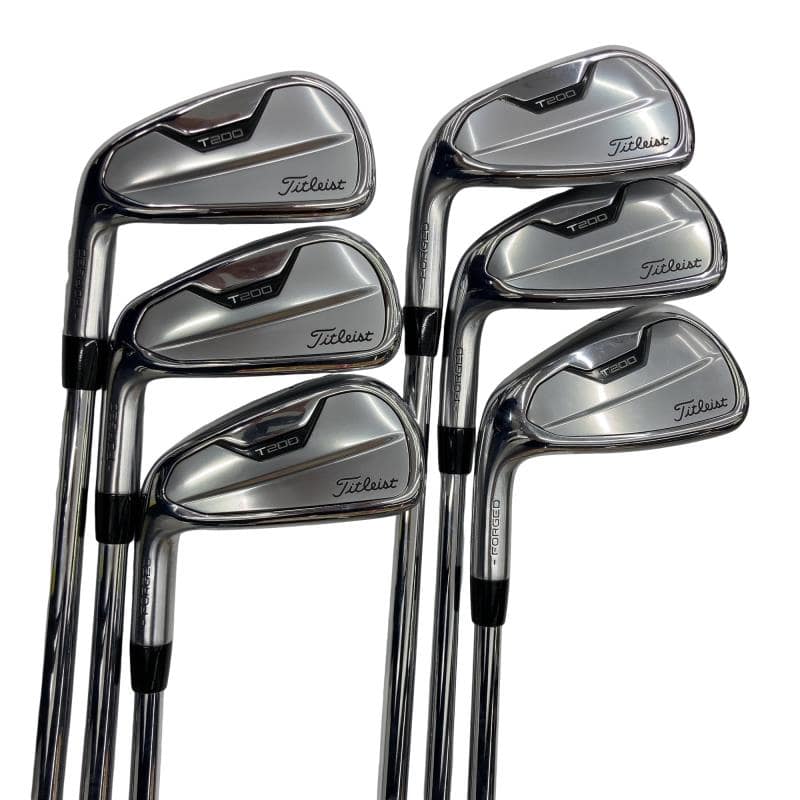 【中古】 タイトリスト Titleist T200(2021) 6S レフティ アイアンセット IR 純正特注シャフト (フレックスX) メンズ 男性用 左利き レフティ 左用 Cランク ゴルフクラブ