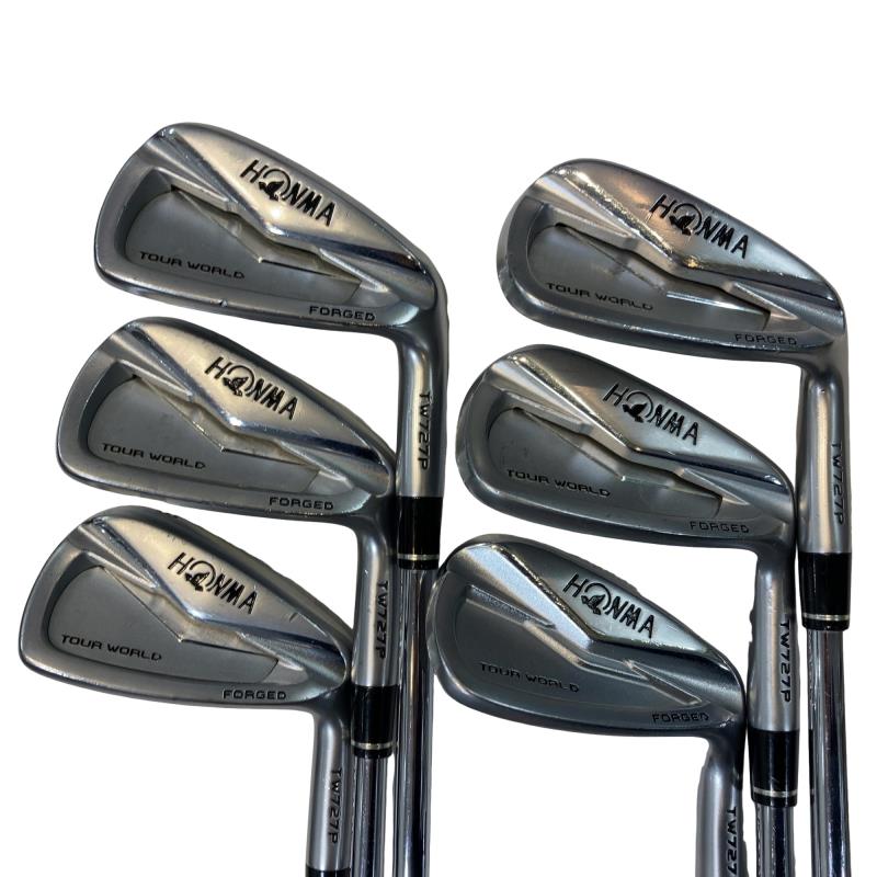 【中古】 本間ゴルフ TOUR WORLD TW727P FORGED 6S アイアンセット IR 純正特注シャフト (フレックスS) メンズ 男性用 右利き 右用 Cランク ゴルフクラブ
