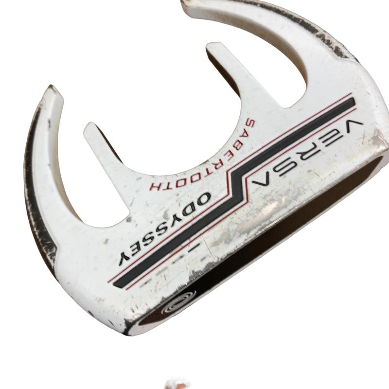 【中古】 オデッセイ VERSA SABERTOOTH ホワイト 33インチ パター PT スチール (フレックスその他) メンズ 男性用 右利き 右用 Dランク ゴルフクラブ