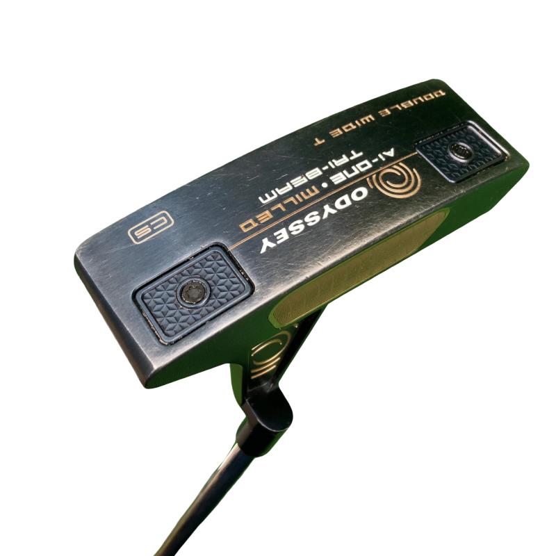 【中古】 オデッセイ Ai-ONE・MILLED TRI-BEAM DOUBLE WIDE T CS 34in パター PT STROKE LAB 90 スチール写真 (フレックス余分の物) メンズ 成人男性用 右利き 右用 C序列付ける ゴルフ野球クラブ