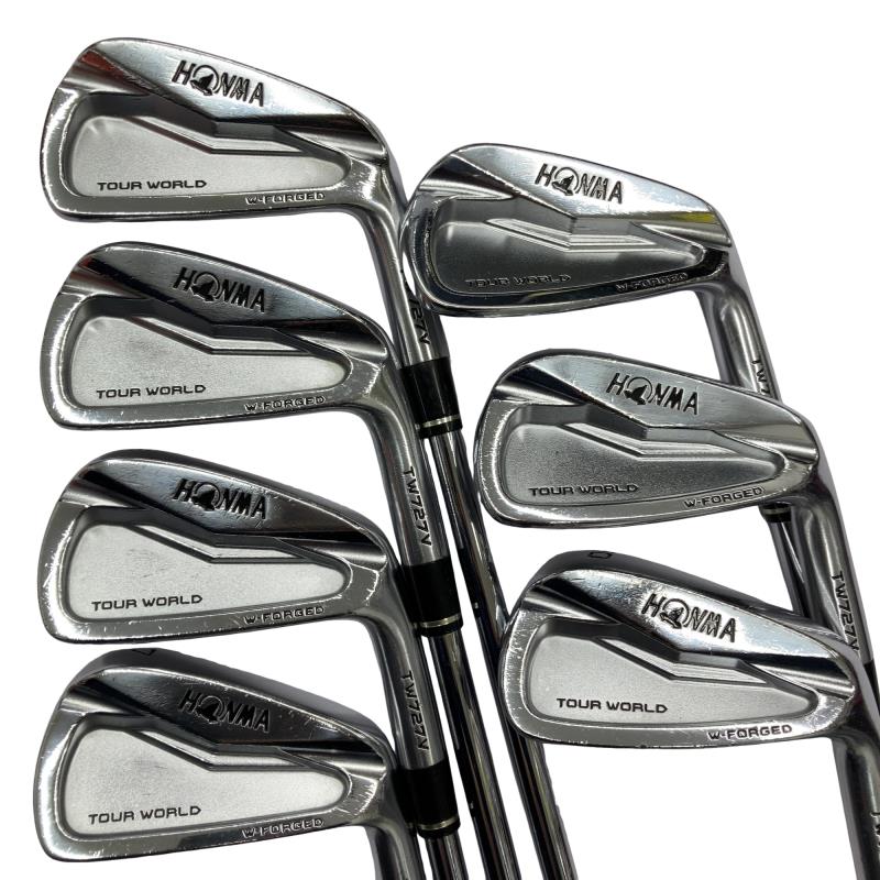 【中古】 本間ゴルフ TOUR WORLD TW727V FORGED 8S アイアンセット IR 純正特注シャフト (フレックスR) メンズ 男性用 右利き 右用 Dランク ゴルフクラブ