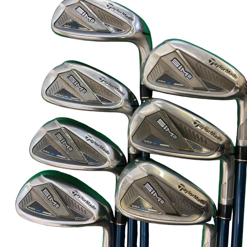 【中古】 仕立て屋お手伝いさん SIM2 MAX  7S アイアン仕掛ける IR TENSEI BLUE TM60(SIM2 IR) (フレックスR) メンズ 成人男性用 右利き 右用 C価値づける ゴルフ野球クラブ