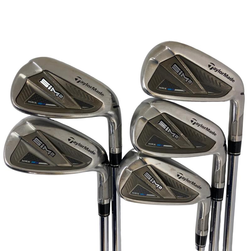 【中古】 テーラーメイド SIM2 MAX 5S アイアンセット IR KBS MAX MT85 JP (フレックスR) メンズ 男性用 右利き 右用 Cランク ゴルフクラブ