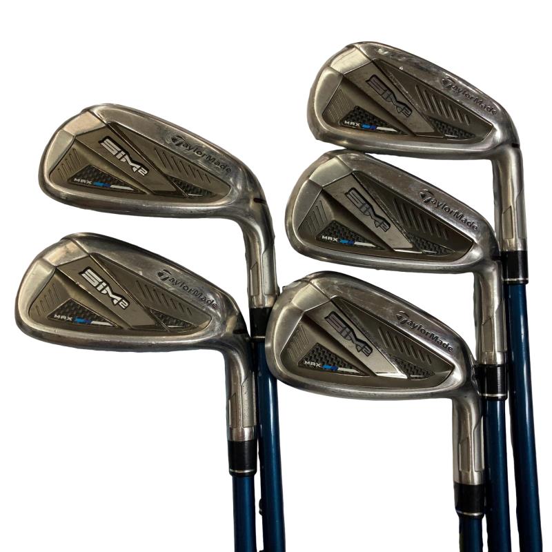 【中古】 テーラーメイド SIM2 MAX 5S アイアンセット IR TENSEI BLUE TM60(SIM2 IR) (フレックスR) メンズ 男性用 右利き 右用 Cランク ゴルフクラブ