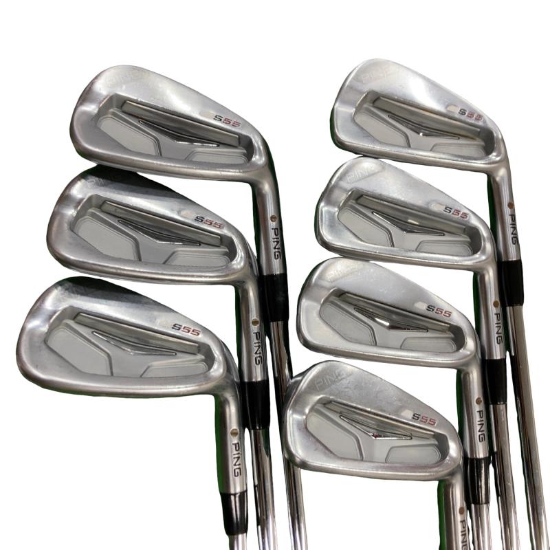 【中古】 ピン PING S55 8S アイアンセット IR CFSスチール (フレックスS) メンズ 男性用 右利き 右用 Cランク ゴルフクラブ