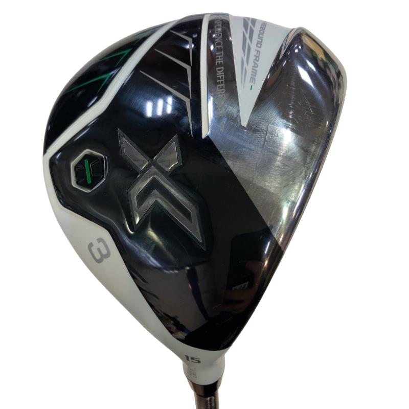 【中古】 ダンロップ XXIO(2022) eks ホワイト 3W フェアウェイウッド FW Miyazaki AX-2(FW) (フレックスSR) メンズ 男性用 右利き 右用 Cランク ゴルフクラブ